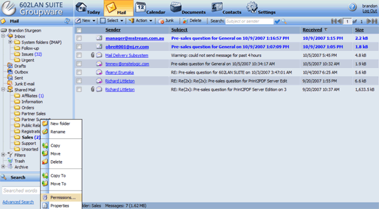 602LAN SUITE Groupware Screenshot